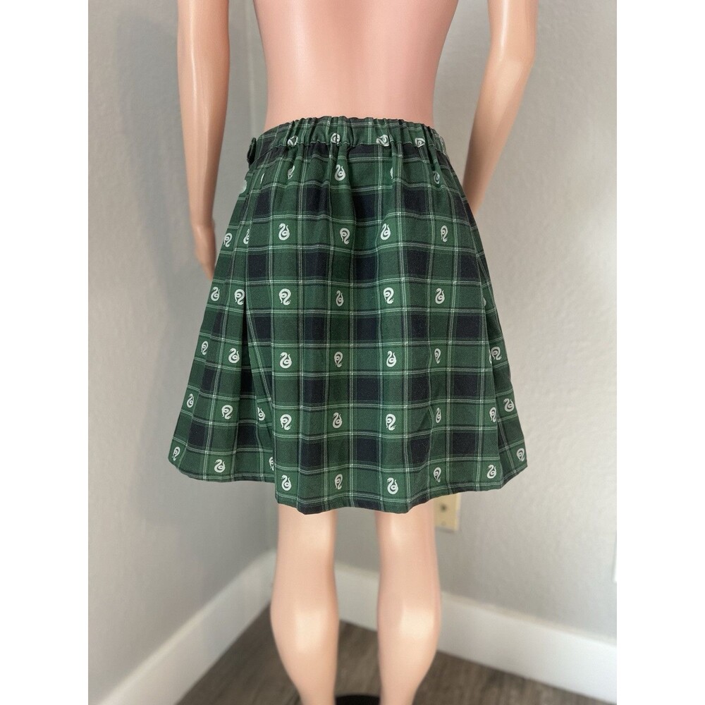 Wizarding World of Harry Potter Green Plaid Slytherin Skirt Size 2X MINI Y2K#101 - Picture 6 of 11